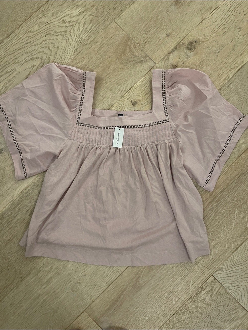 BANANA REPUBLIC Square Neck Flare Sleeve Blouse in Lilac Size Small
